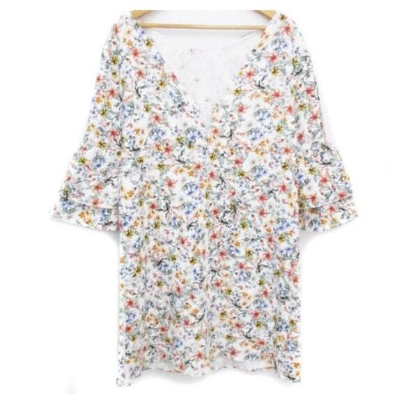 ✨Zara LADIES BELL SLEEVE FLORAL PRINT MINI SZ LARGE DRESS✨ - Picture 6 of 10